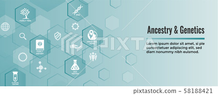 Ancestry or Genealogy Icon Set web banner w Family 58188421