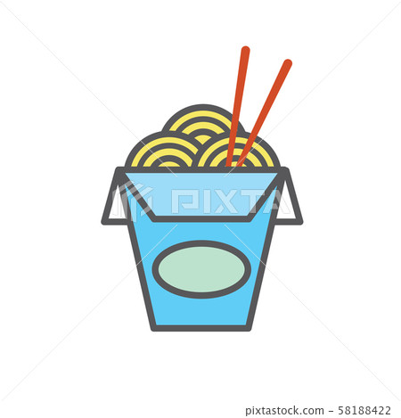 Chinese or Asian Restaurant Take Out Box filled Chinese or Asian Restaurant Take Out Box filled 58188422