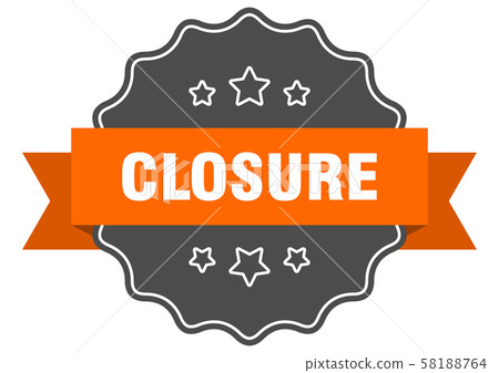 closure isolated seal. closure orange label. 58188764