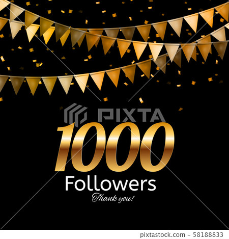 1000 Followers. Thank you. Vector Illustration 58188833