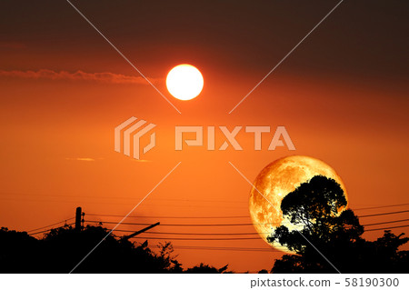 super dark harvest piurple moon on night sky back super dark harvest piurple moon on night sky back 58190300
