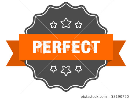 perfect isolated seal. perfect orange label. 58190730