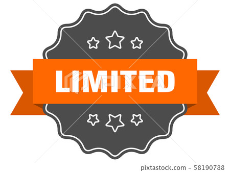 limited isolated seal. limited orange label.-插圖素材 [58190788] - PIXTA圖庫