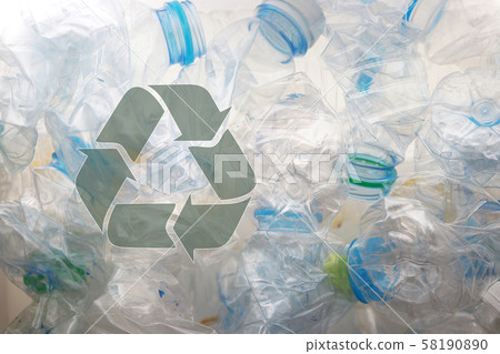 Pile of used PET bottles for recycle 8 58190890