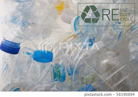 Pile of used PET bottles for recycle 4 58190894