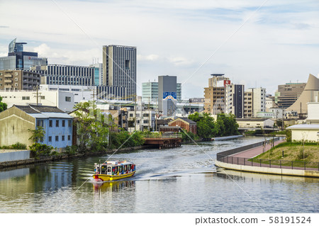 Aichi prefecture Nagoya city Nakagawa canal water bus Aichi prefecture Nagoya city Nakagawa canal water bus 58191524