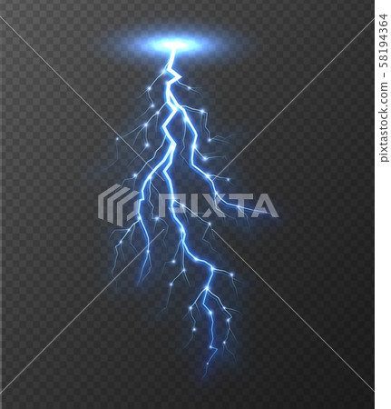 Realistic lightning bolt isolated on... - Stock Illustration [58194364] -  PIXTA