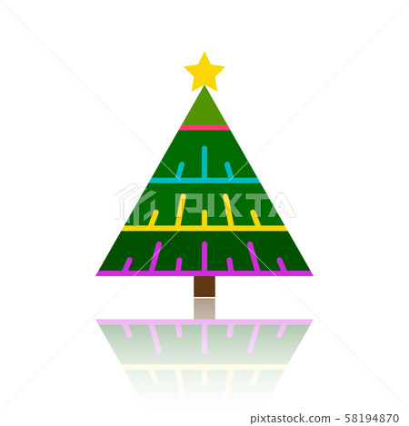 Christmas tree simple color flat vector icon Christmas tree simple color flat vector icon 58194870
