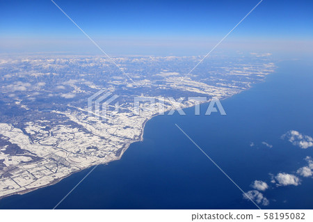 Hokkaido, snow scene, aerial photography Hokkaido, snow scene, aerial photography 58195082