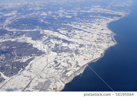 Hokkaido, snow scene, aerial photography Hokkaido, snow scene, aerial photography 58195084