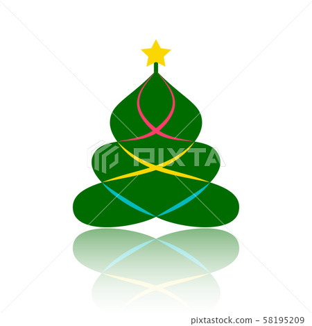 Christmas tree simple color flat vector icon Christmas tree simple color flat vector icon 58195209