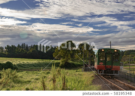 Kashiharada Station in the autumn sky 58195348