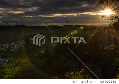 Mountains at dusk 58195349