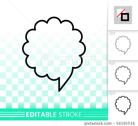 Speech Bubble simple badge black line vector icon 58195538