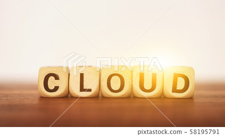 Block text cloud on wooden table at sunset Block text cloud on wooden table at sunset 58195791