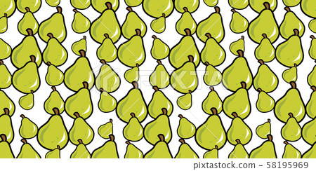 random pear seamless background - Stock Illustration [58195969] - PIXTA