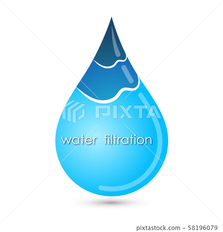 Blue clean drop of water symbol Blue clean drop of water symbol 58196079