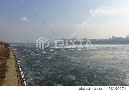 漢江，冰，首爾 58196674
