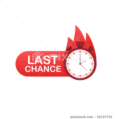 last chance and last minute offer with clock signs 58197556