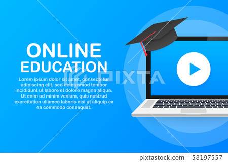 Online education concept banner. Online training 58197557