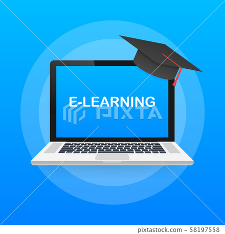 Online education concept banner. Online training 58197558
