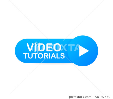 Video tutorials Button, icon, emblem, label. - Stock Illustration ...