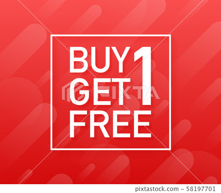 Buy 1 Get 1 Free, sale tag, banner design 58197701