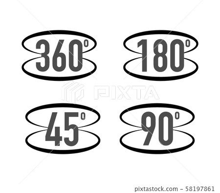 360 degrees view sign icon. Signs with arrows to 58197861