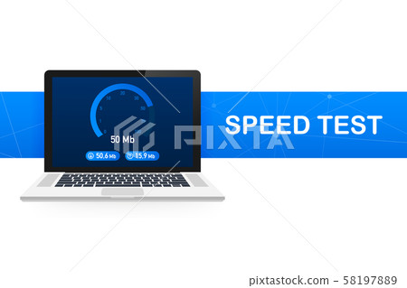 Speed test on laptop. Speedometer Internet Speed 58197889