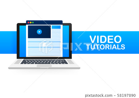 Video tutorials icon concept. Study and learning Video tutorials icon concept. Study and learning 58197890