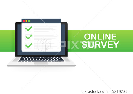 Online survey, checklist, questionnaire icon. 58197891