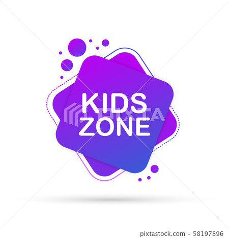 Kids Zone banner template, label. Playground 58197896