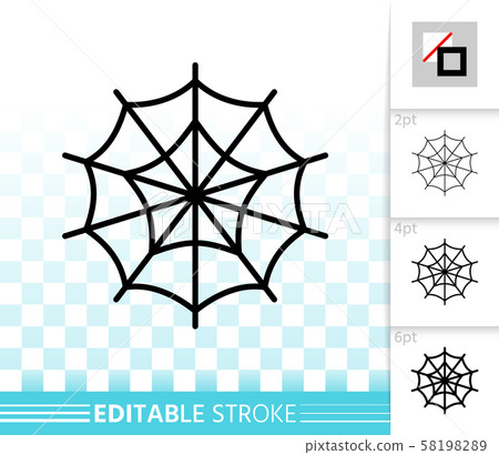 Editable stroke Spider web thin line icon 58198289
