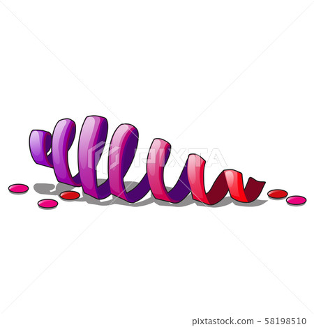 Christmas ribbon serpentine isolated on white background. Sample of poster, party holiday invitation Christmas ribbon serpentine isolated on white background. Sample of poster, party holiday invitation 58198510