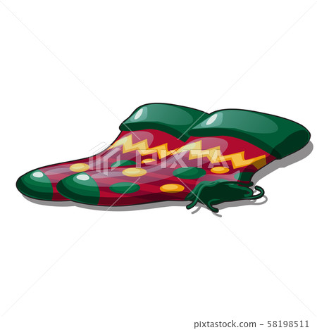Old socks with a ragged heel isolated on white background. Sample of poster, party holiday Old socks with a ragged heel isolated on white background. Sample of poster, party holiday 58198511