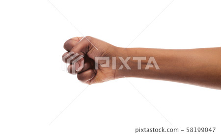 Clenched fist of african american female isolated on white background Clenched fist of african american female isolated on white background 58199047