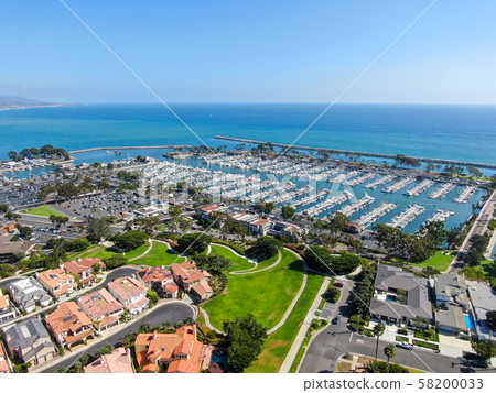 Aerial view of Dana Point Harbor and her marina 58200033