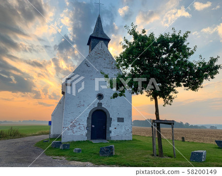 Small chapel of Try-au-Chene before sunset 58200149