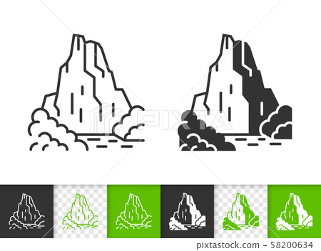 Mountain simple black line climbing vector icon Mountain simple black line climbing vector icon 58200634