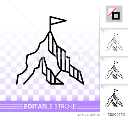 Mountain simple black line climbing vector icon Mountain simple black line climbing vector icon 58200653