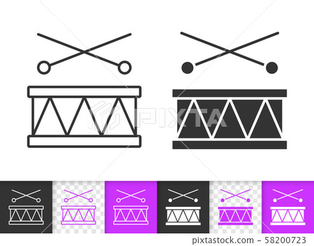Drum Toy Kids game simple black line vector icon 58200723