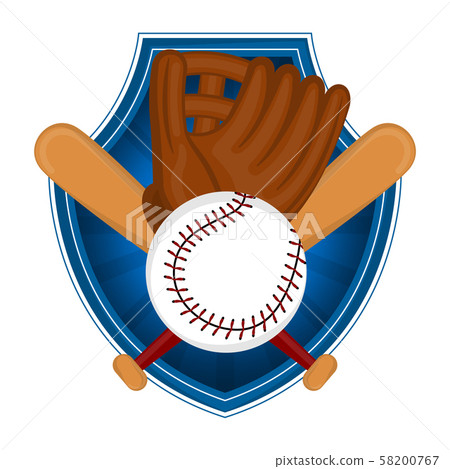 Baseball accessories in a shield Baseball accessories in a shield 58200767