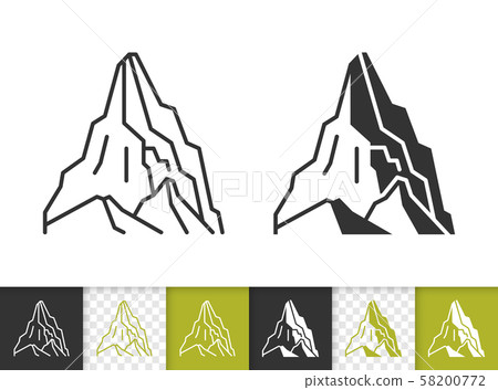 Mountain simple black line climbing vector icon Mountain simple black line climbing vector icon 58200772