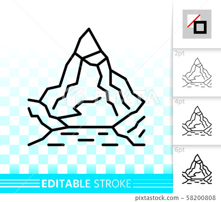 Mountain simple high mount black line vector icon Mountain simple high mount black line vector icon 58200808