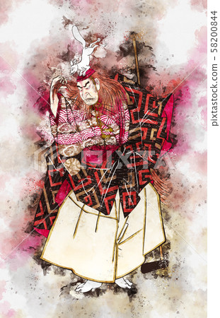 Ukiyoe Kabuki actor 41, watercolor 58200844