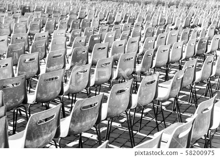 Many empty chairs on St Peters Square at St Peters Basilica, Vatican City 58200975