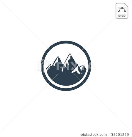 mountain hill logo design vector icon isolated 58201259