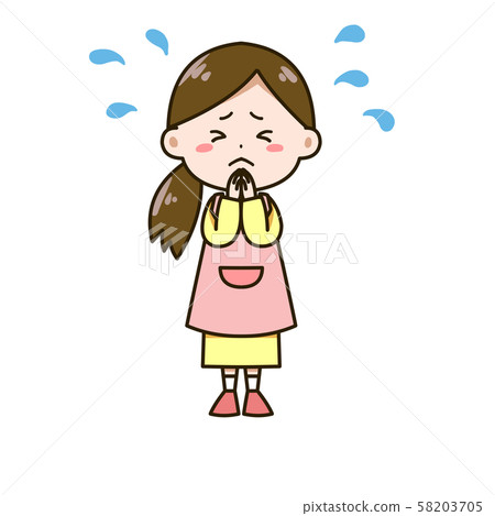 Asking woman pose illustration Asking woman pose illustration 58203705