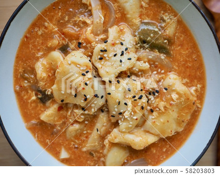 Korean food kimchi sujebi Korean food kimchi sujebi 58203803