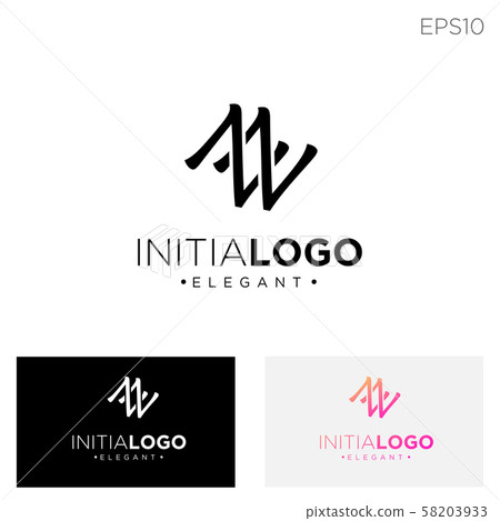 monogram initial n, nn, n logo template black 58203933